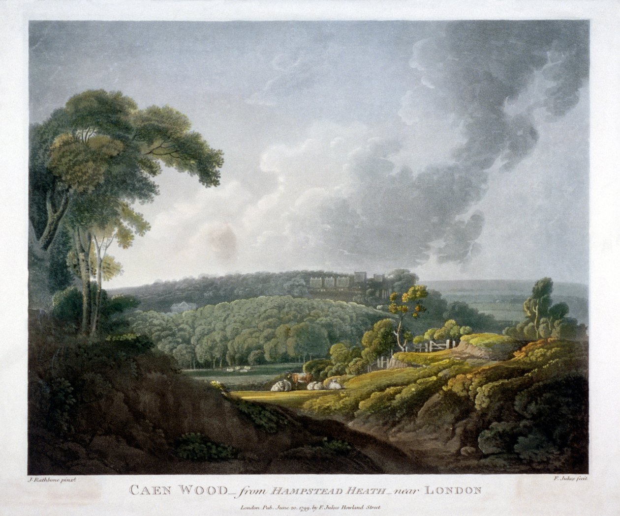 Caen Wood, St. Pancras, London, 1799 af John Rathbone