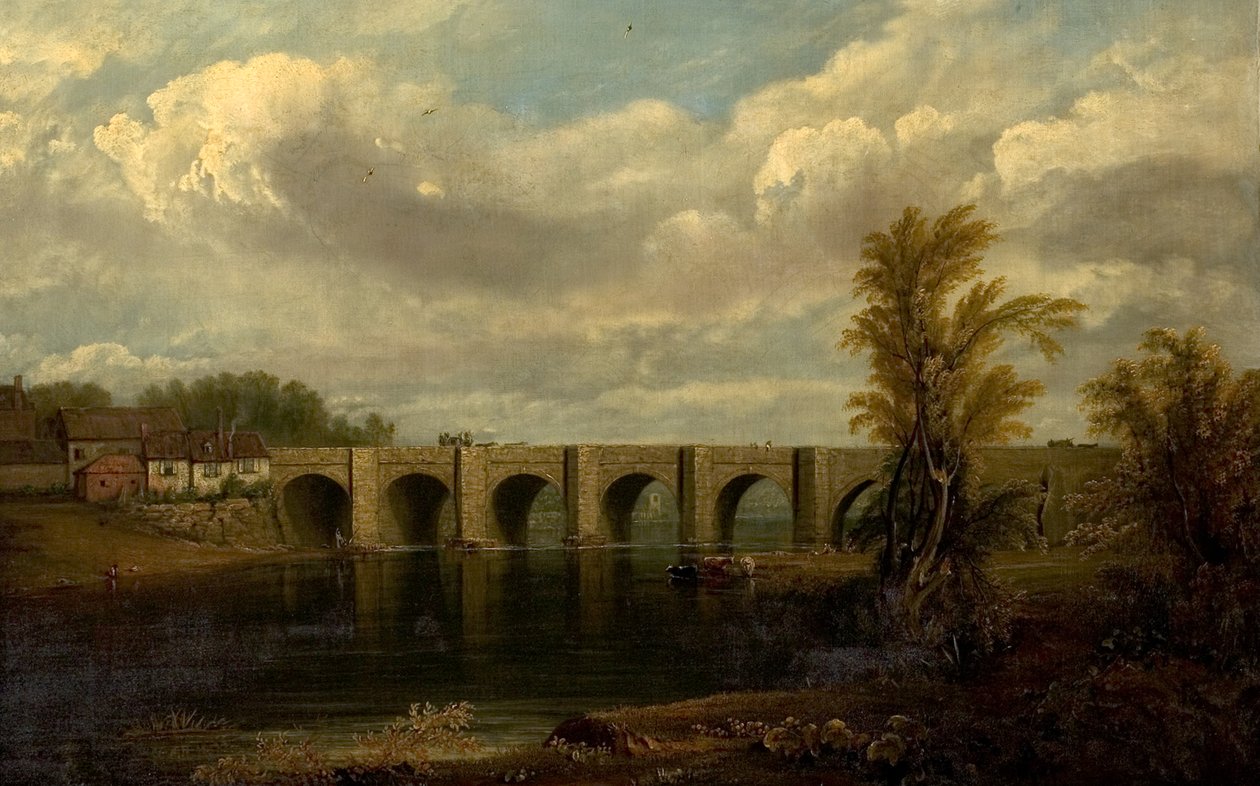 Old Trent Bridge, Nottingham, 1825 af John Rawson Walker
