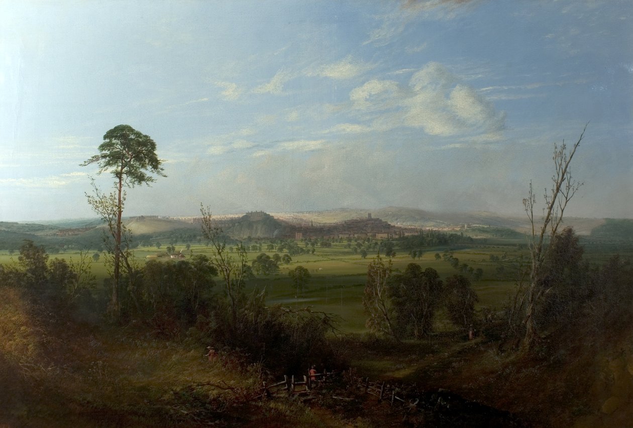 Udsigt over Nottingham fra Wilford, ca. 1850 af John Rawson Walker