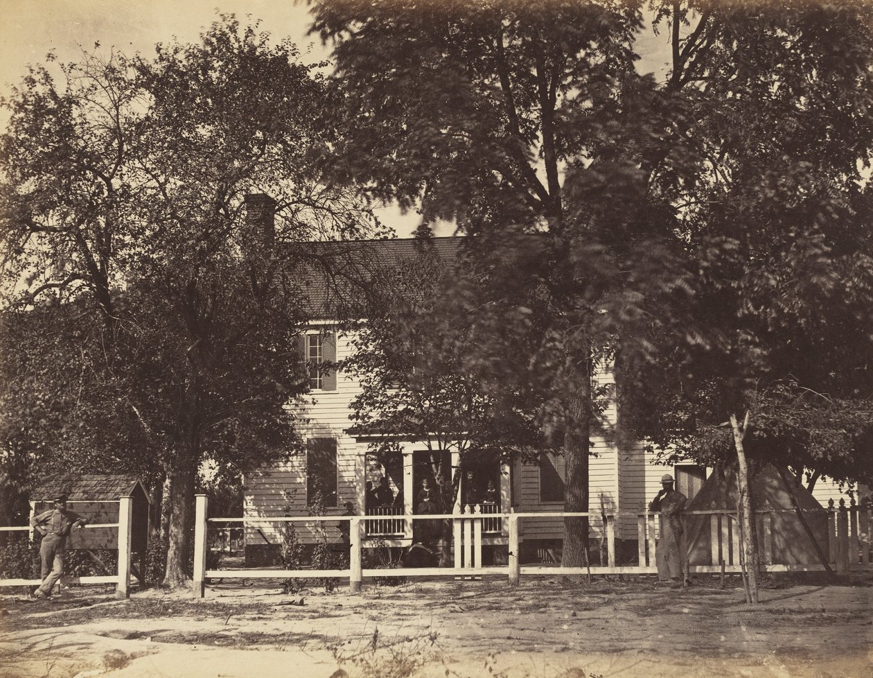Aiken House, på Weldon Railroad, Virginia., februar 1865 (abumen-tryk monteret på vævet papir) af John Reekie