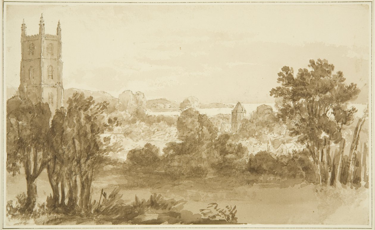 Portbury Church og Posset Point af John Reverend Eden