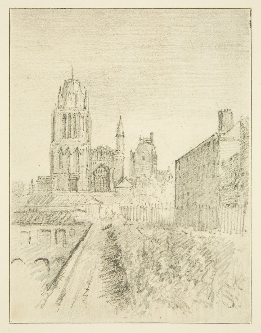 Redcliffe Church og en del af Alfred Wharf (tegning, akvarel) af John Reverend Eden
