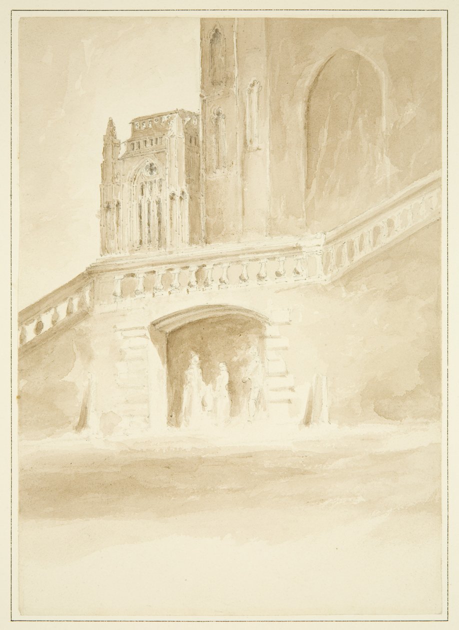 Redcliffe Conduit og en del af North Porch (tegning, akvarel) af John Reverend Eden