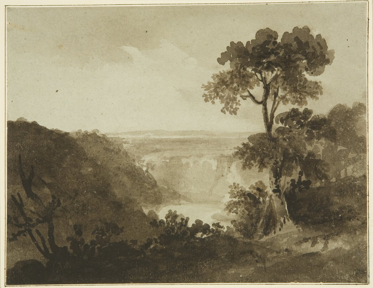 Udsigt fra Clifton Down, ca. 1820 (blyant og akvarel på papir) af John Reverend Eden