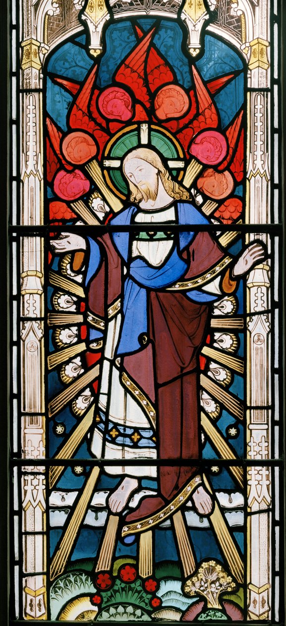 Christ and Seraphim, fra De vise og tåbelige jomfruer, 1862 (farvet glas) af John Richard Clayton