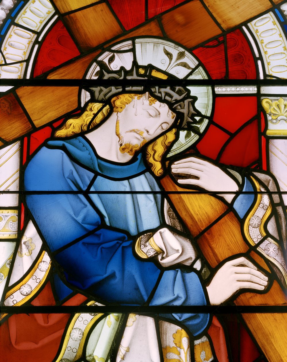 Dolgellau, St Mary, Clayton & Bell, John Richard Clayton (1827-1913), Kristus bærer korset, 1864 af John Richard Clayton