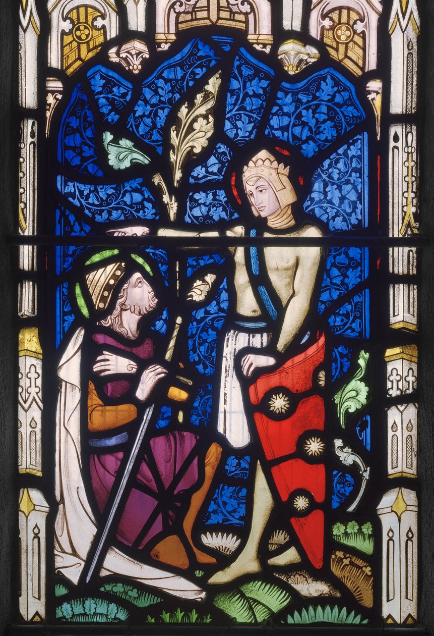 Vindue med to mandlige helgener, ca. 1860 (farvet glas) af John Richard Clayton