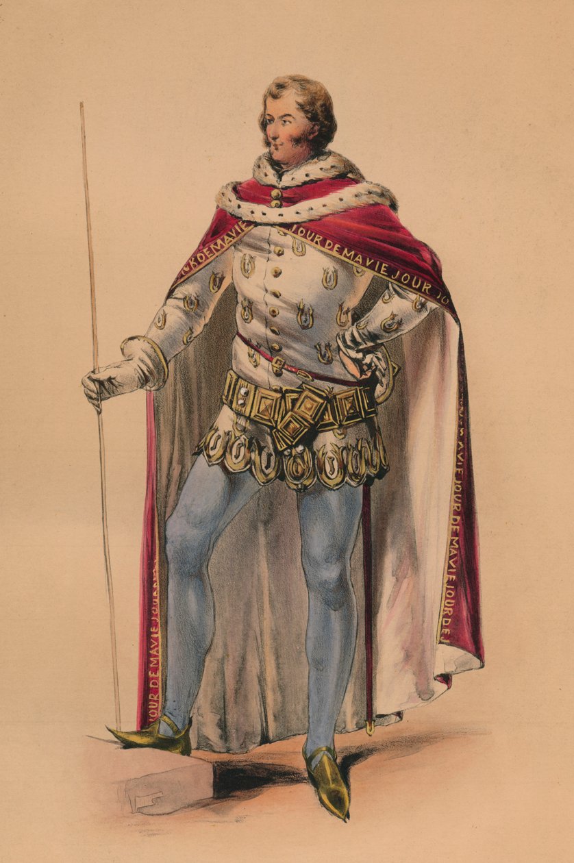 Gæst i kostume til dronning Victorias Bal Costumé, 12. maj 1842, 1843. af John Richard Coke Smyth