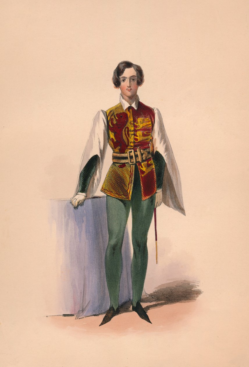 Gæst i kostume til dronning Victorias Bal Costumé, 12. maj 1842, 1843. af John Richard Coke Smyth