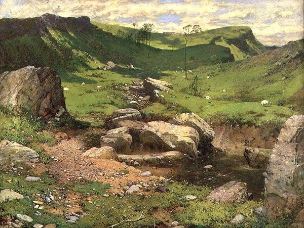 En stenet strøm i et bjergrigt landskab af John Ritchie