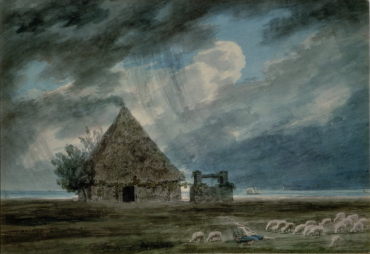 En hyrdehytte mellem Napoli og Portici af John Robert Cozens