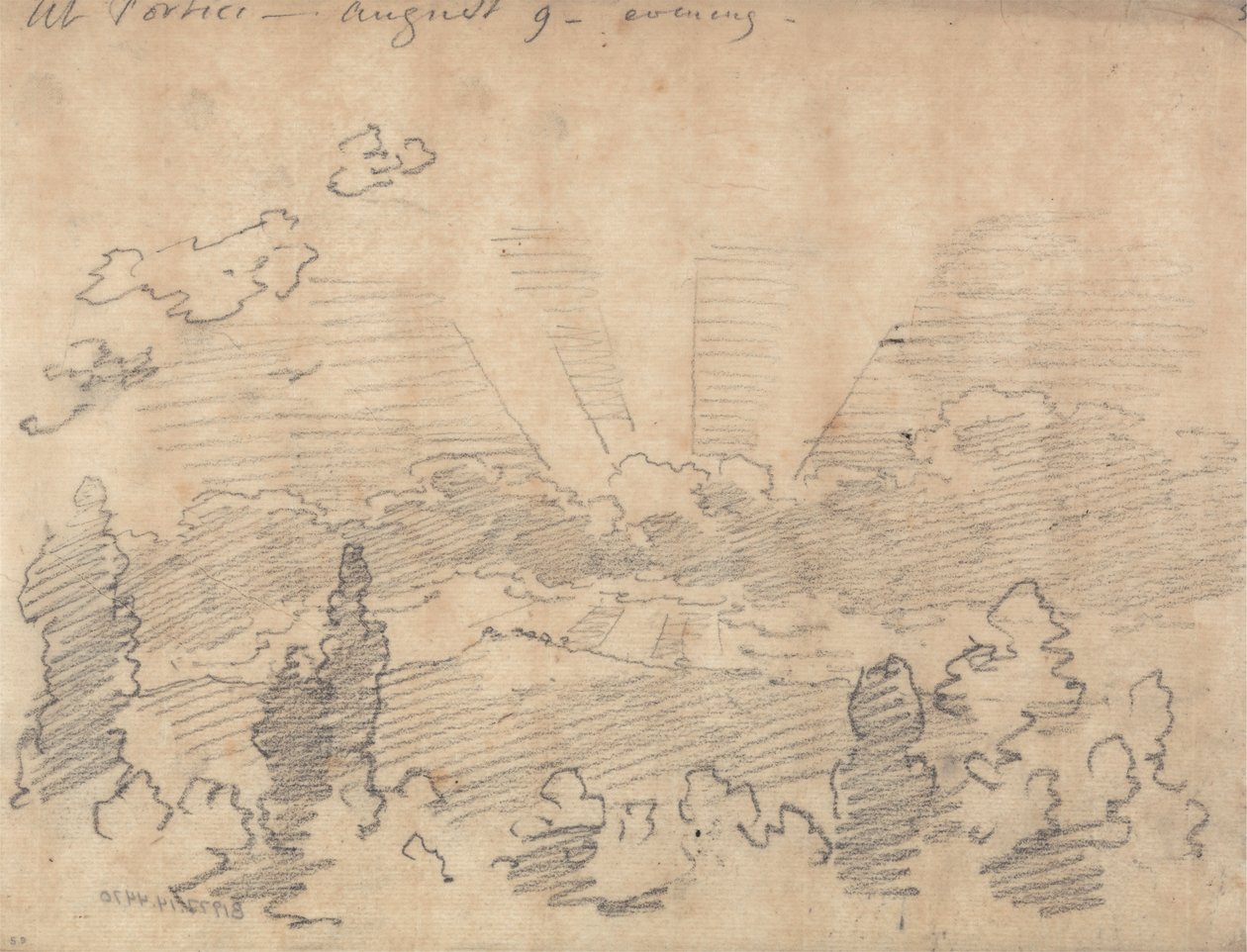 På Portici, Aften den 9. august af John Robert Cozens
