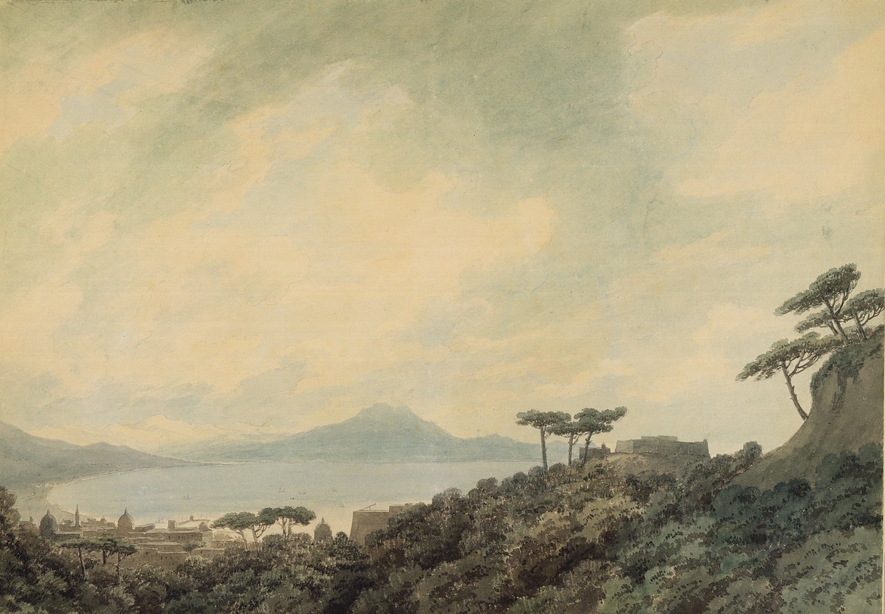 Napoli-bugten fra Capodimonte af John Robert Cozens