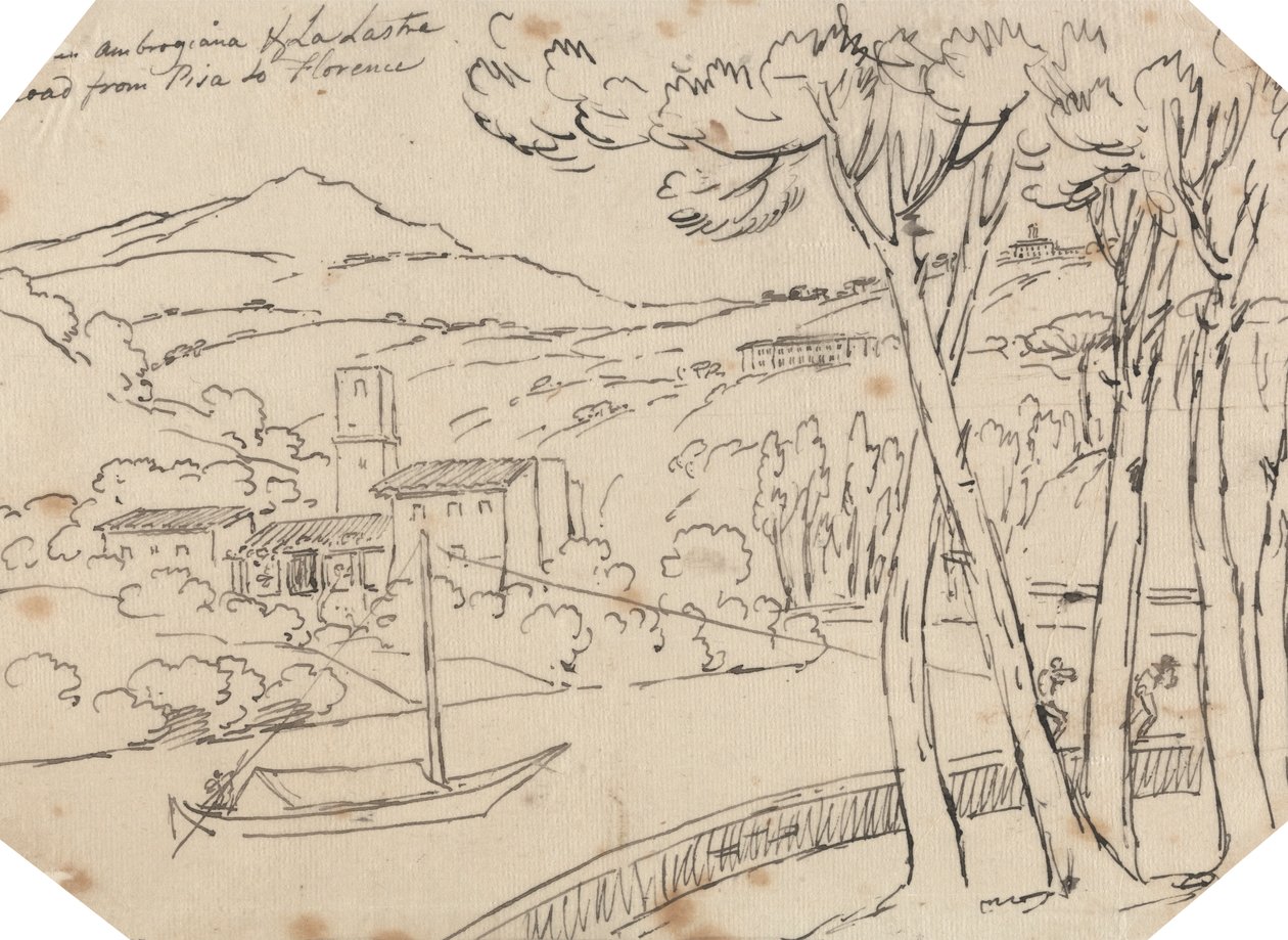 Mellem Ambrogiana og La Lastra af John Robert Cozens