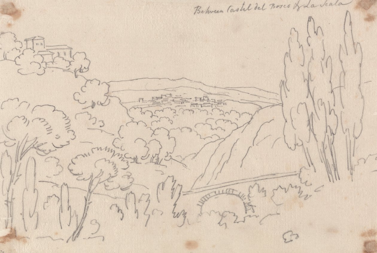 Mellem Castel del Bosco og La Scala af John Robert Cozens