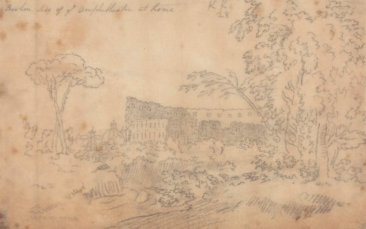Broken Side af amfiteatret i Rom af John Robert Cozens