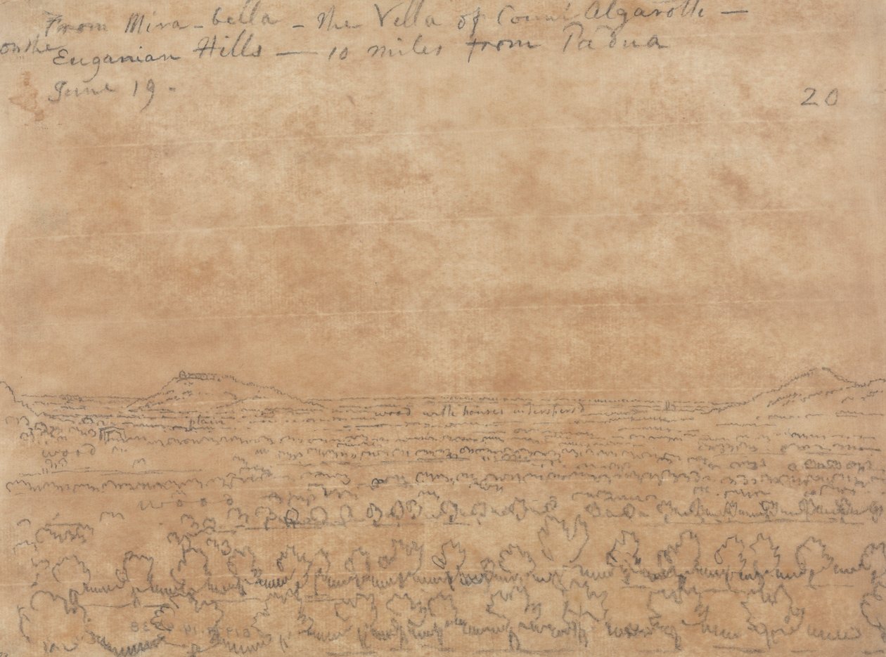 Fra Mirabella, grev Algarottis villa på Euganean Hills af John Robert Cozens