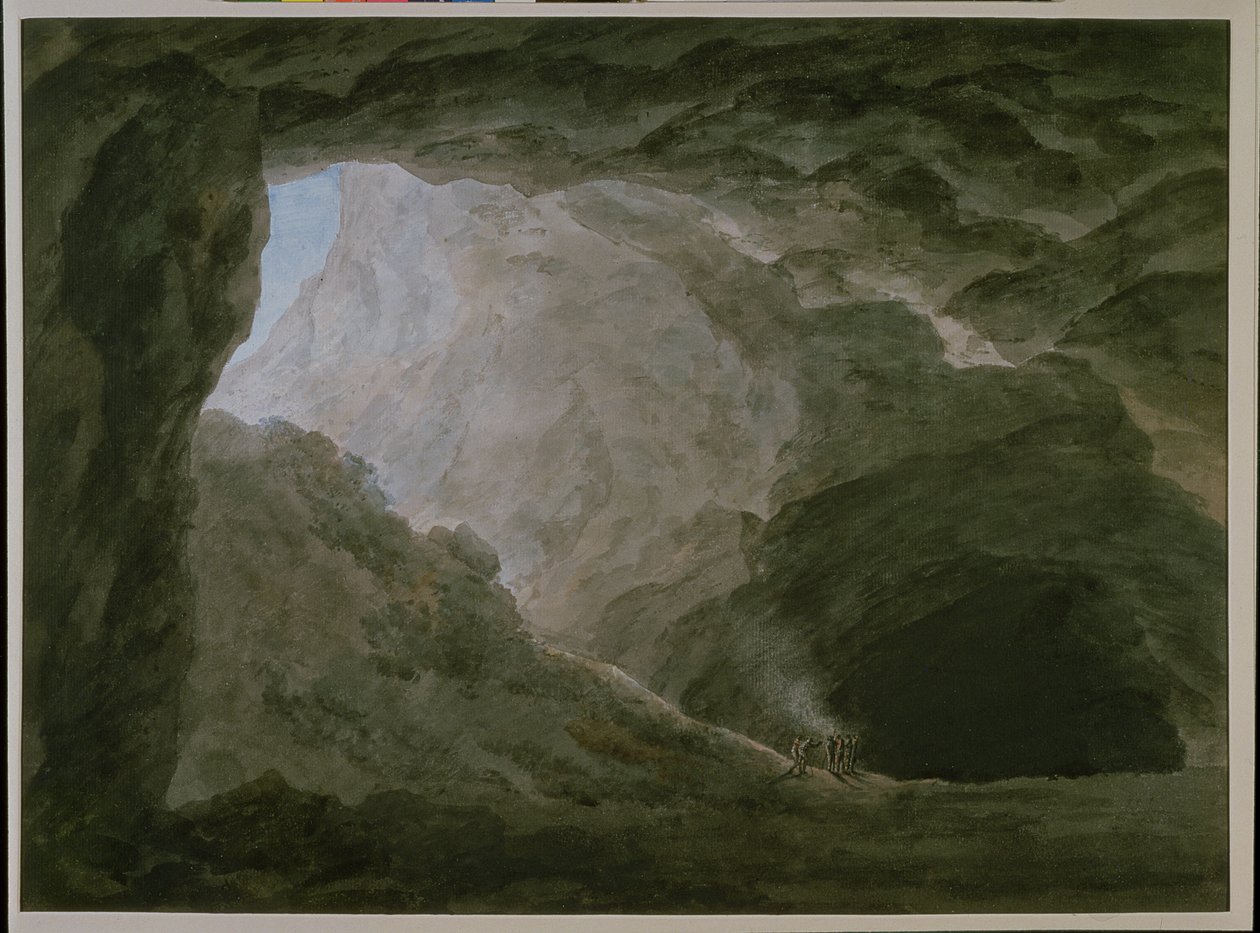 Grotte i Campagna (akvarel på papir) af John Robert Cozens