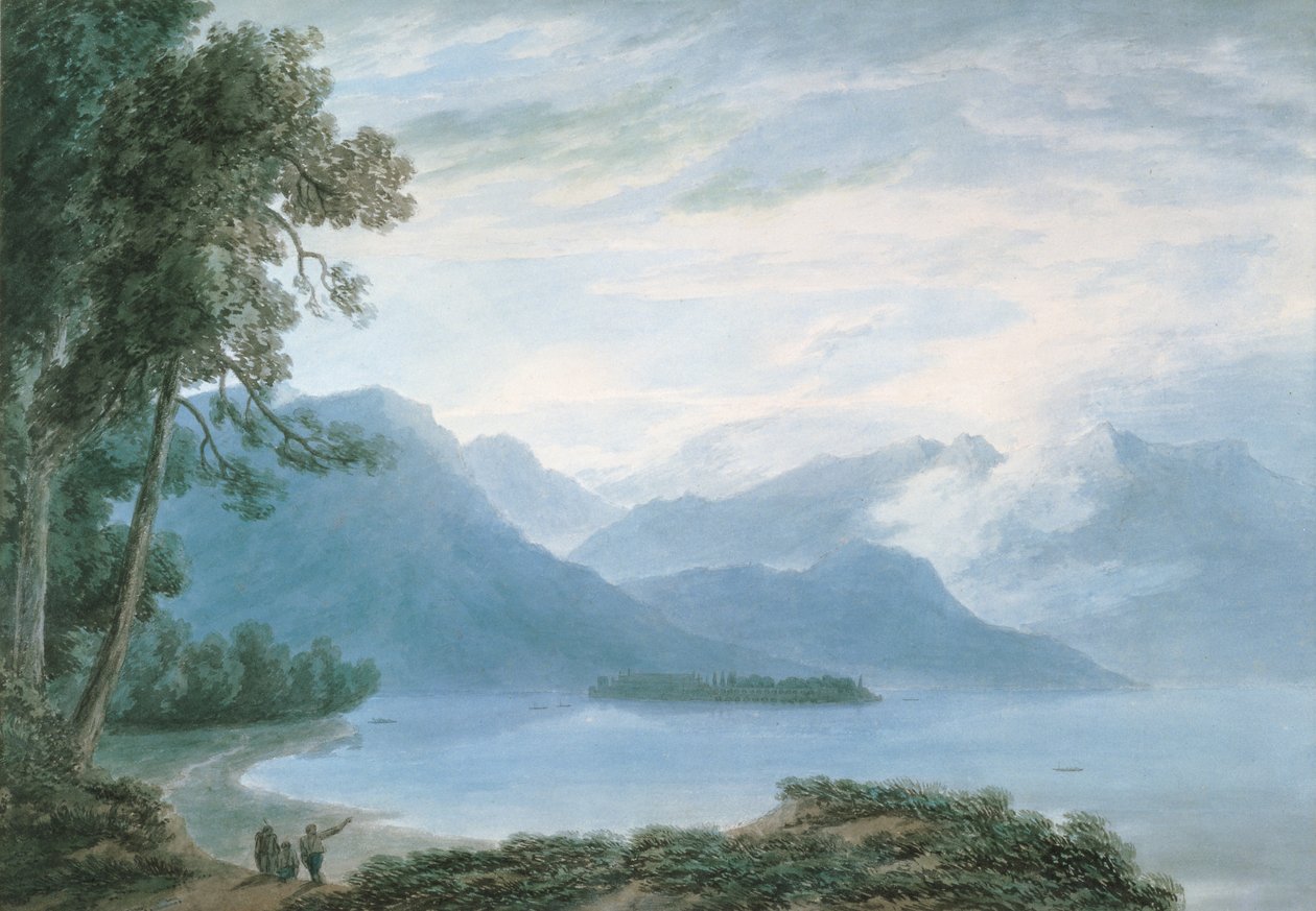 Isola Bella, Lago Maggiore (akvarel på papir) af John Robert Cozens
