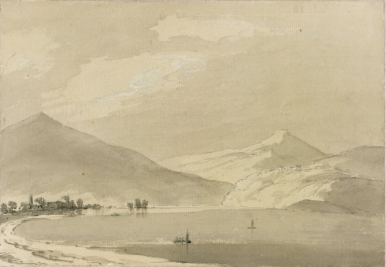 Comosøen (blyant og vask på papir) (par 111239) af John Robert Cozens