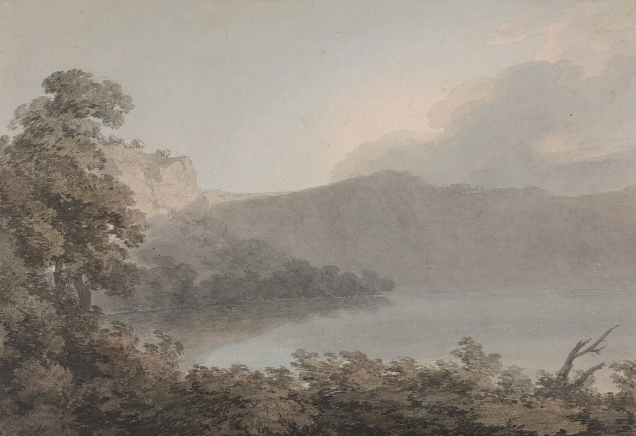 Vico-søen mellem Rom og Firenze af John Robert Cozens