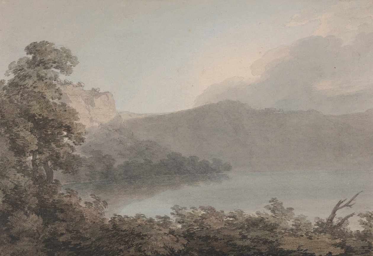 Vico-søen mellem Rom og Firenze af John Robert Cozens