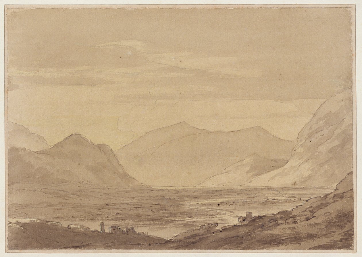 I nærheden af Chiavenna (pen og blæk, akvarel på papir) af John Robert Cozens