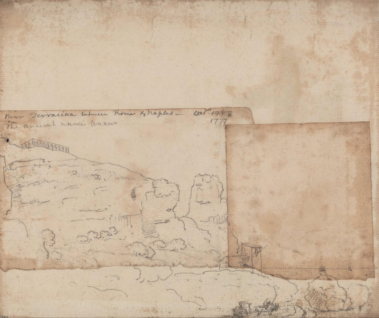 Nær Terracina mellem Rom og Napoli, oktober 1777 af John Robert Cozens