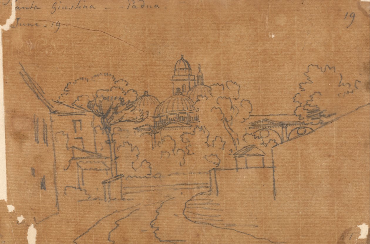 Santa Giustina, Padova, 19. juni af John Robert Cozens