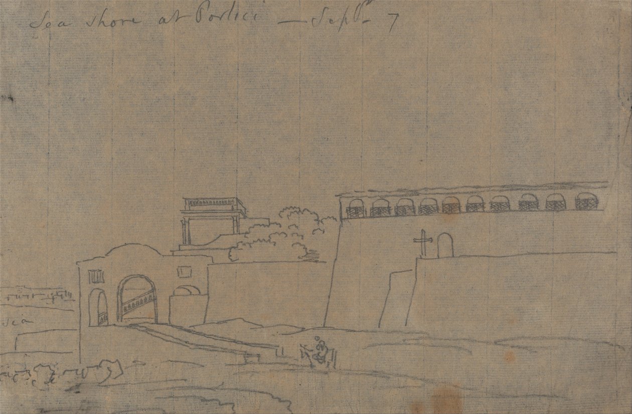Sea Shore ved Portici, 7. september af John Robert Cozens