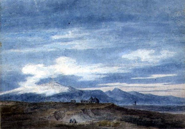 Hyrdehytte på grænsen til de pontinske moser, mellem Valetri og Terracina (akvarel på papir) af John Robert Cozens