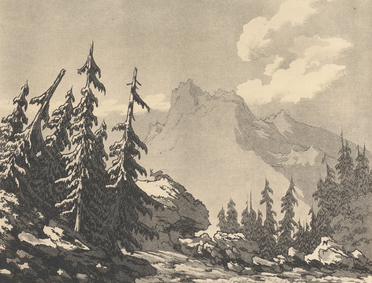 Gran og fyr af John Robert Cozens