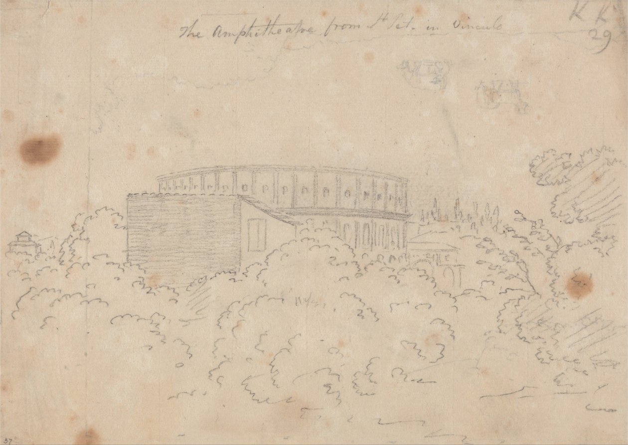 Amfiteatret set fra S. Pietro in Vinculo af John Robert Cozens