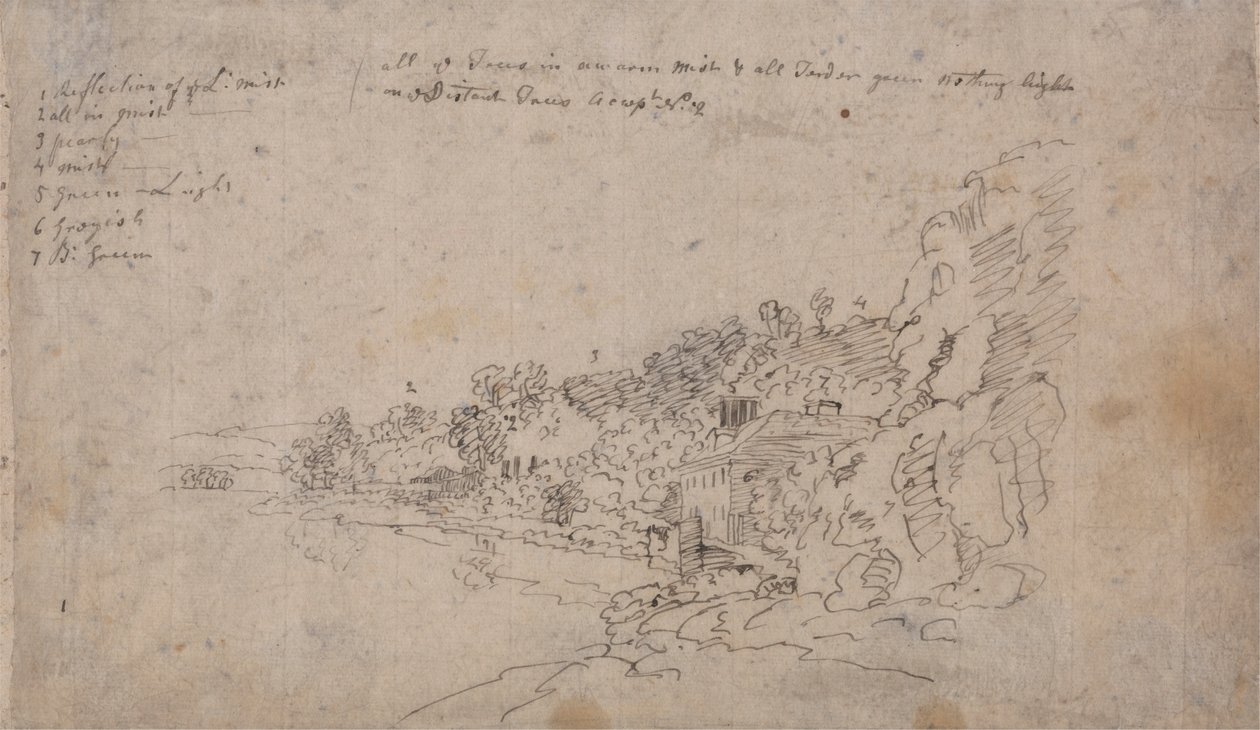 The Banks of the Avon ved Hotwells af John Robert Cozens