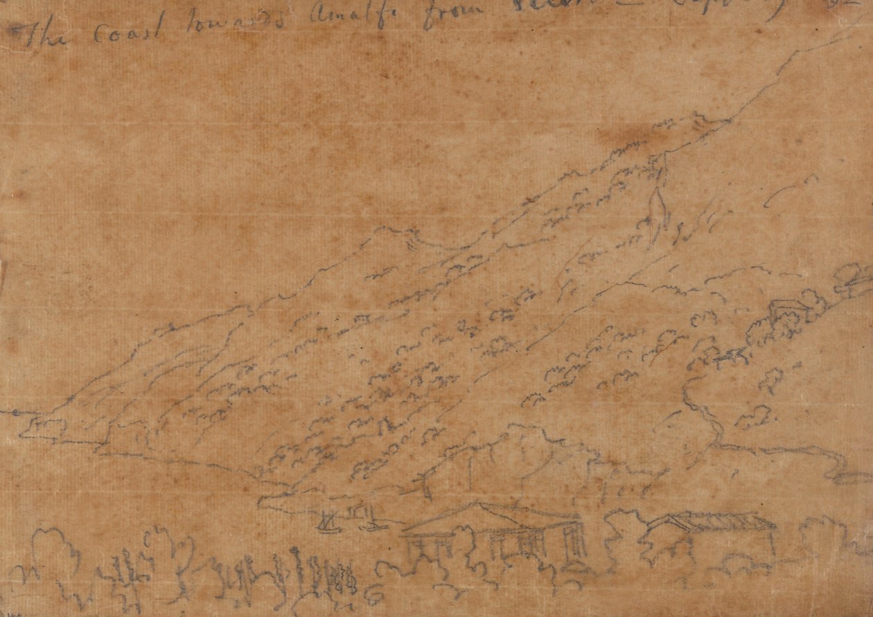 Kysten mod Amalfi fra Vietri, 19. september af John Robert Cozens