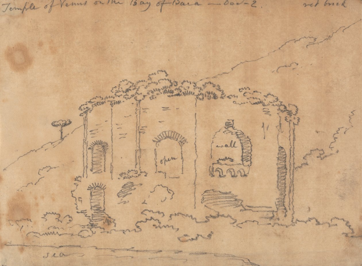 Venustemplet ved Baia-bugten, 2. december af John Robert Cozens