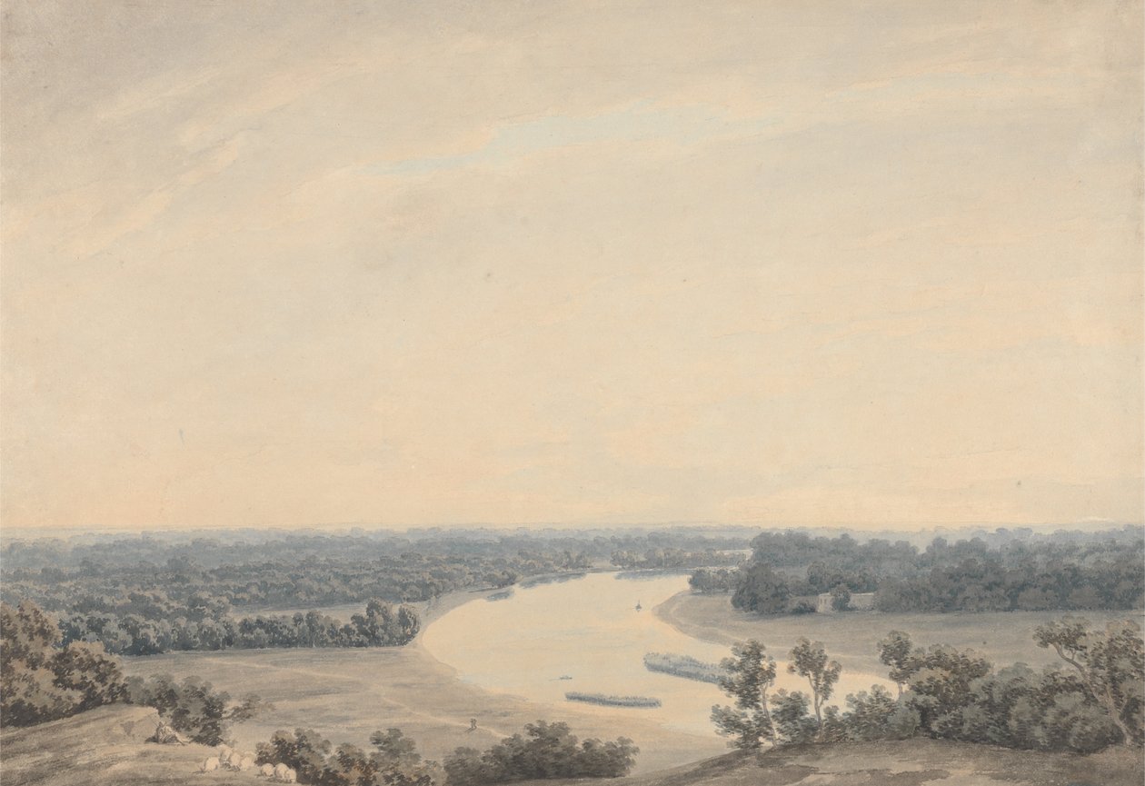 Themsen fra Richmond Hill mod sydvest af John Robert Cozens