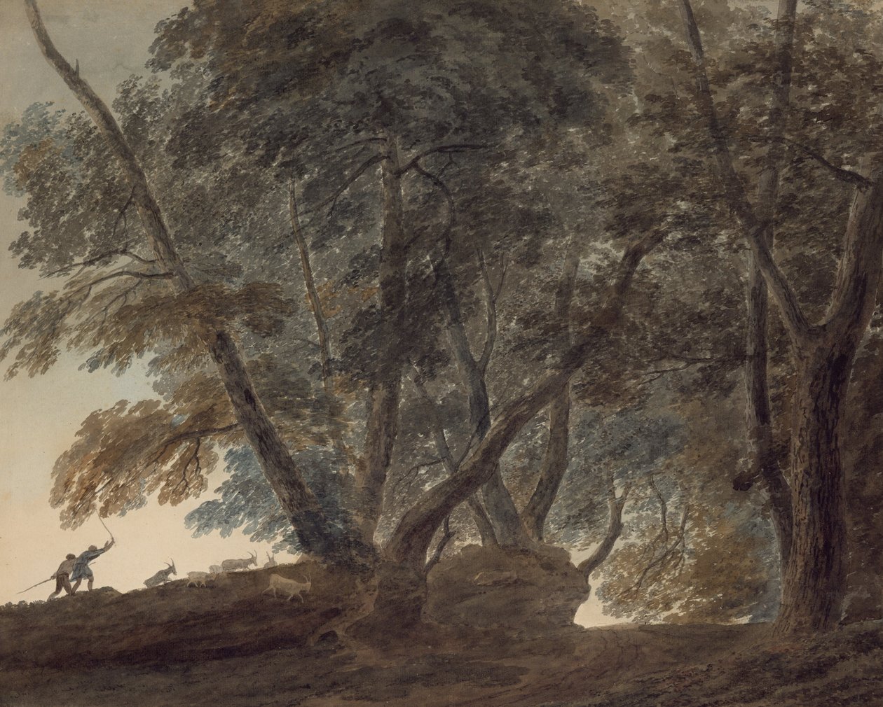 Gedehyrden: Udsigt til Galleria di Sopra over Albanosøen af John Robert Cozens