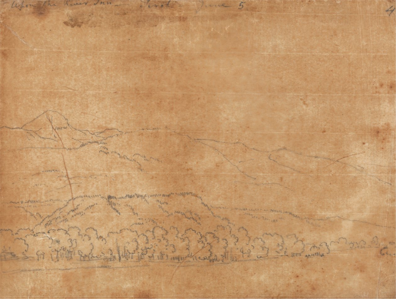 Upon the River Inn, Tirol, 5. juni af John Robert Cozens