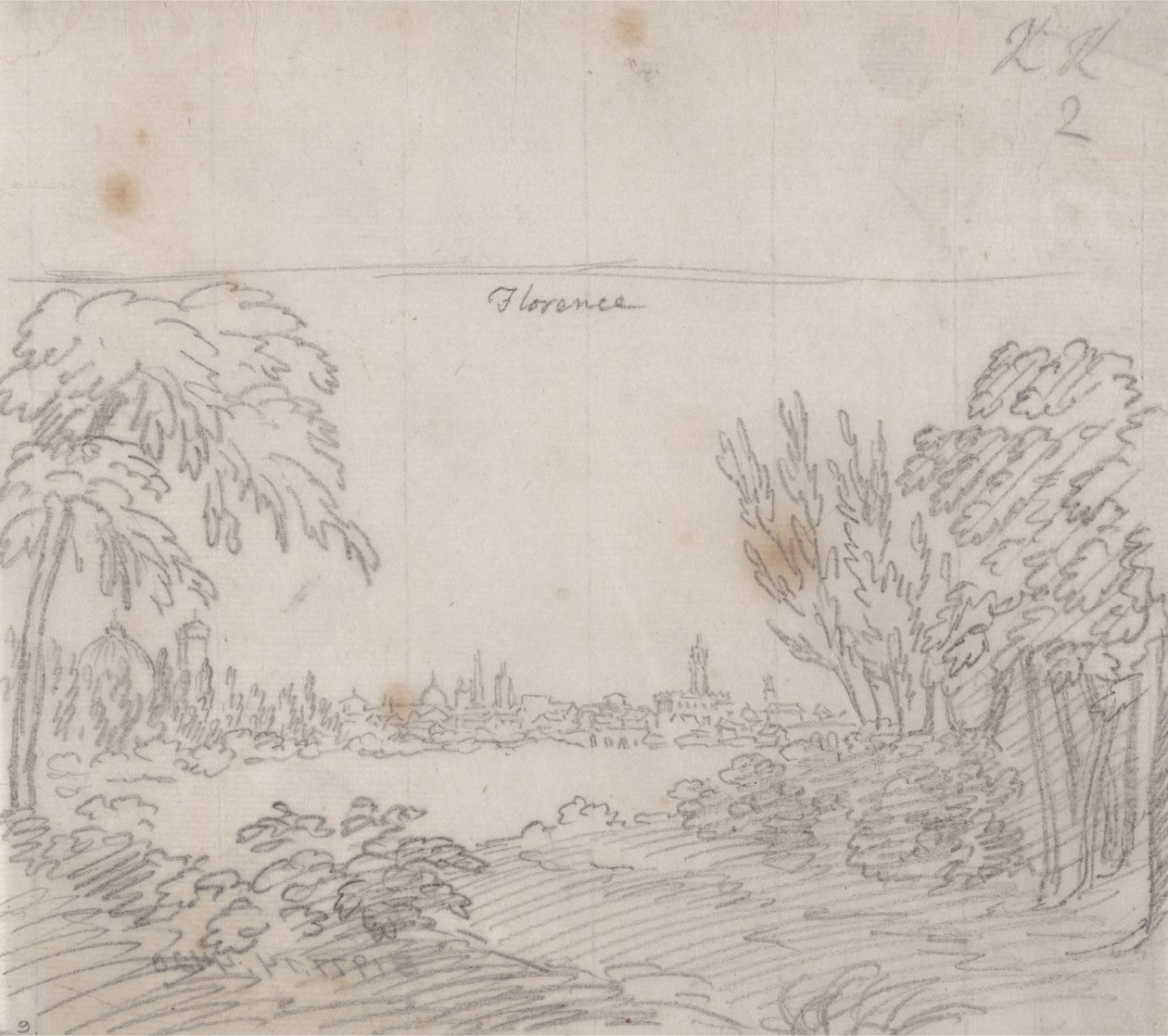 Udsigt over Firenze fra South Bank of the Arno af John Robert Cozens
