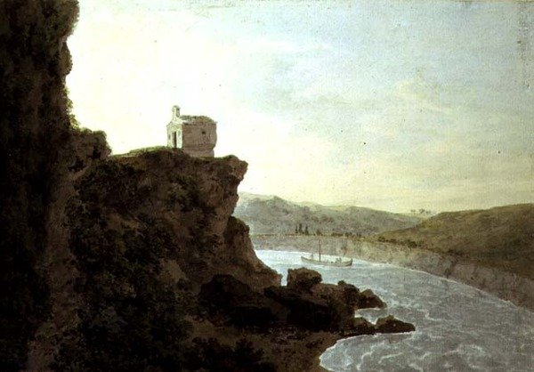 Udsigt over Tiberen nær Ponte Molle, tre miles fra Rom af John Robert Cozens