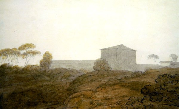 Villa Lante, Rom (akvarel på papir) af John Robert Cozens