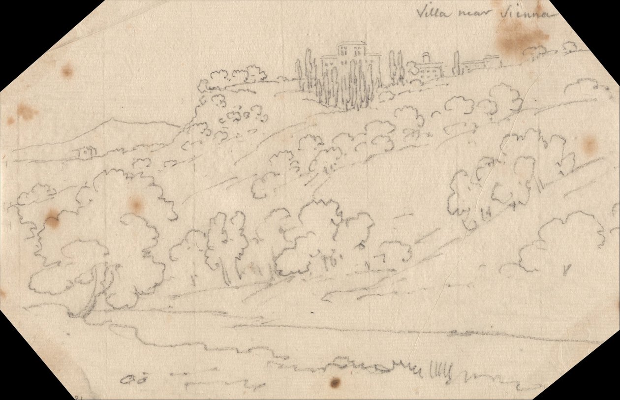 Villa nær Siena af John Robert Cozens