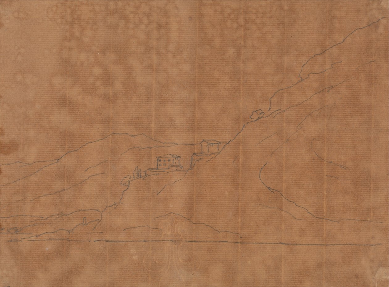 Villaer på en bjergskråning af John Robert Cozens