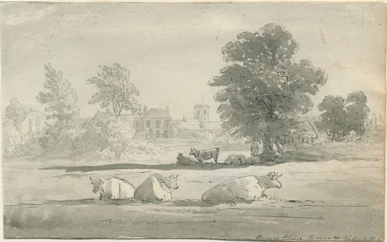 Aldridge - præstegård: pen og vask tegning, nd [1800-tallet] af John Robert Fernyhough