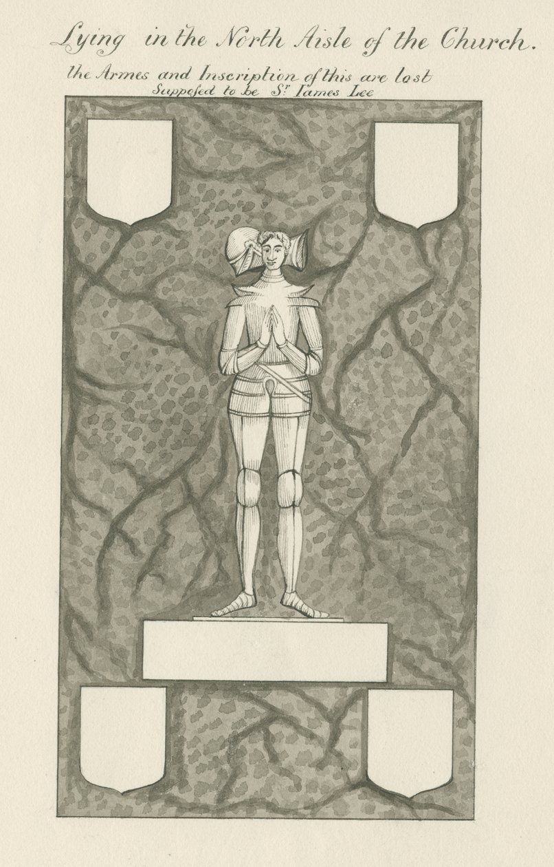 Sten - Messingfigur [Sir James Lee]: pen og vask tegning, nd [19. cent] (tegning) af John Robert Fernyhough