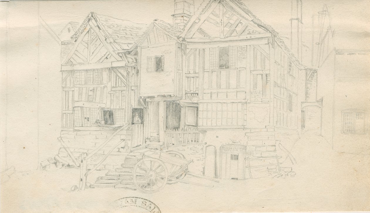 Uttoxeter Town - [Ale Warehouse]: blyantstegning og [midten af det 19. århundrede] (tegning) af John Robert Fernyhough