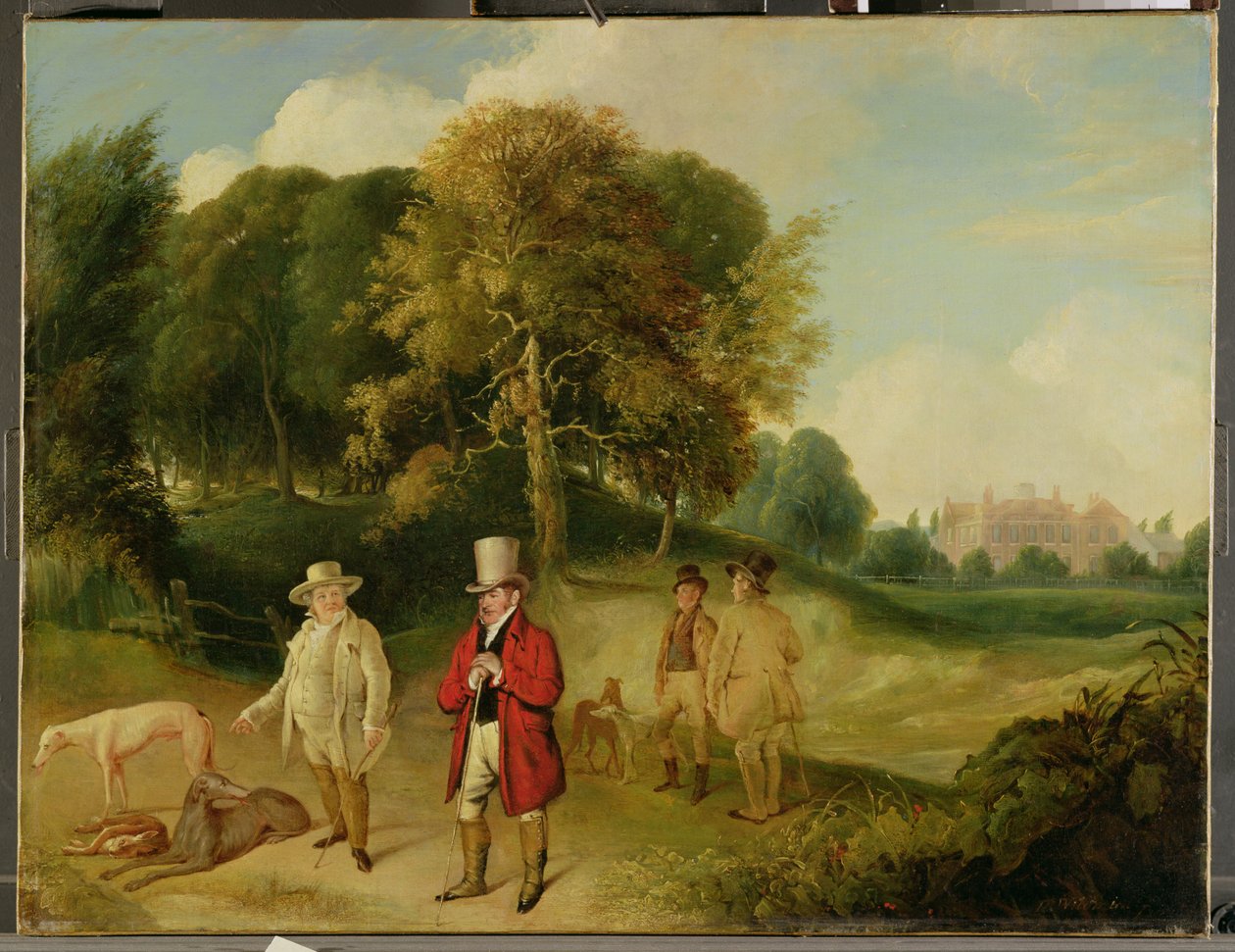 J. M. W. Turner (1775-1851) and Walter Ramsden Fawkes (1769-1825) at Farnley Hall, c.1820-24 af John Robert Wildman