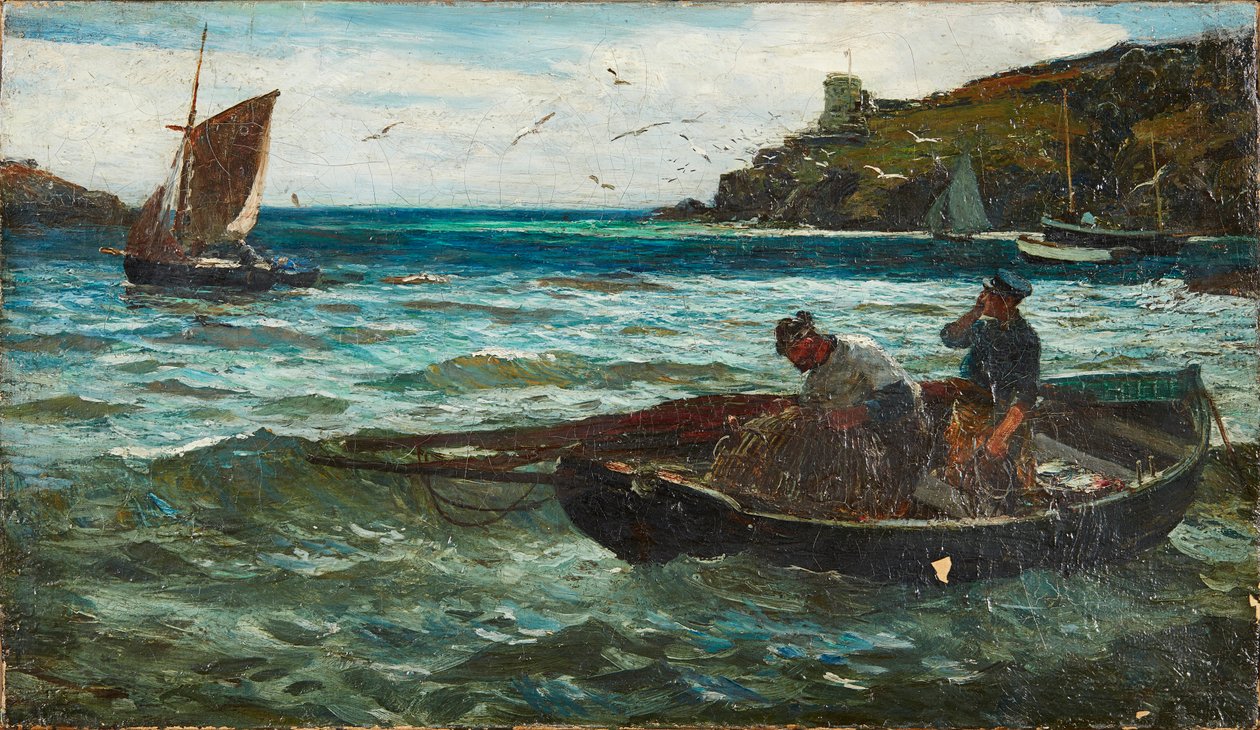 Fisherfolk (olie på lærred) af John Robertson Reid