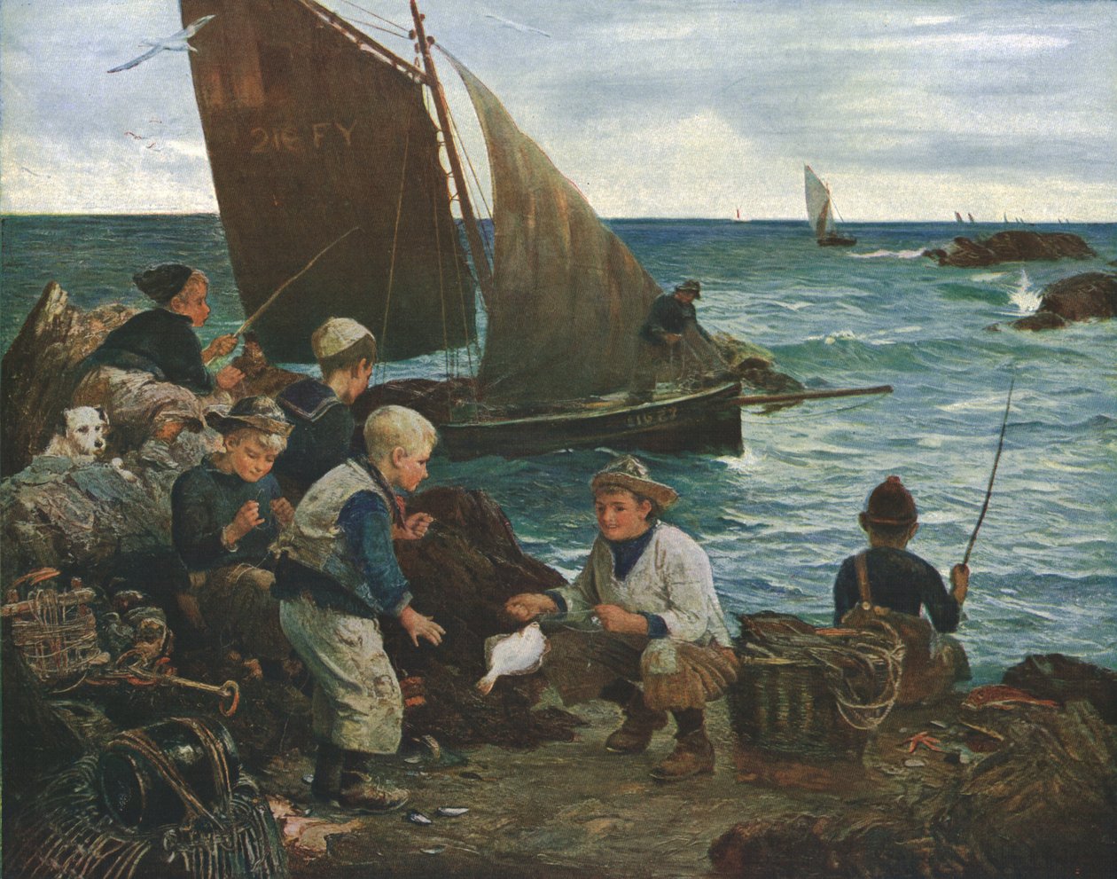 Havets sønner, c1912, c1930. af John Robertson Reid